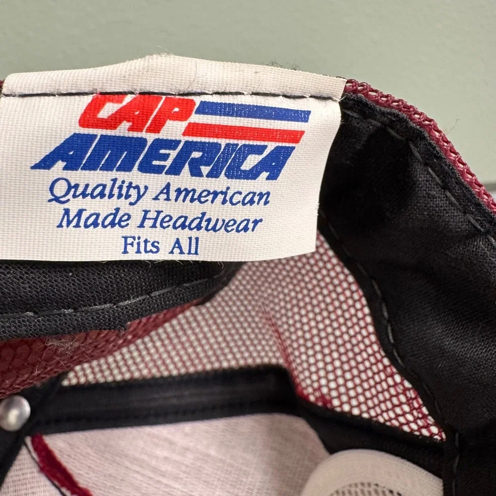 Cap America Trucker Hat Mens OSFA Maroon Excellent Palo Verde‎ Made in USA Mesh